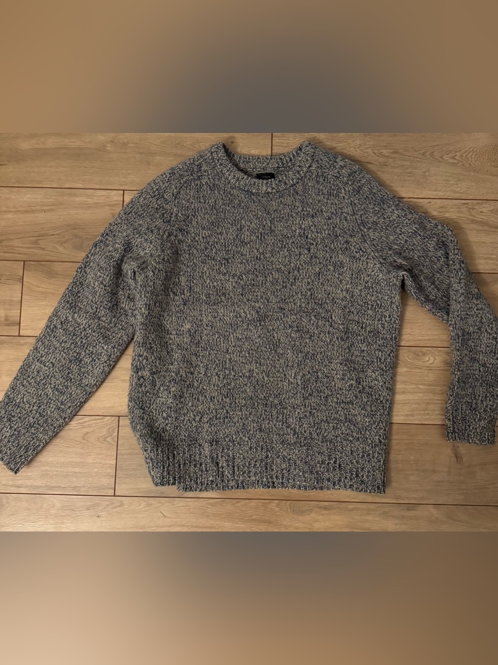 J. Crew Marled Gray Blue Crewneck Sweater 100% Lambs Wool